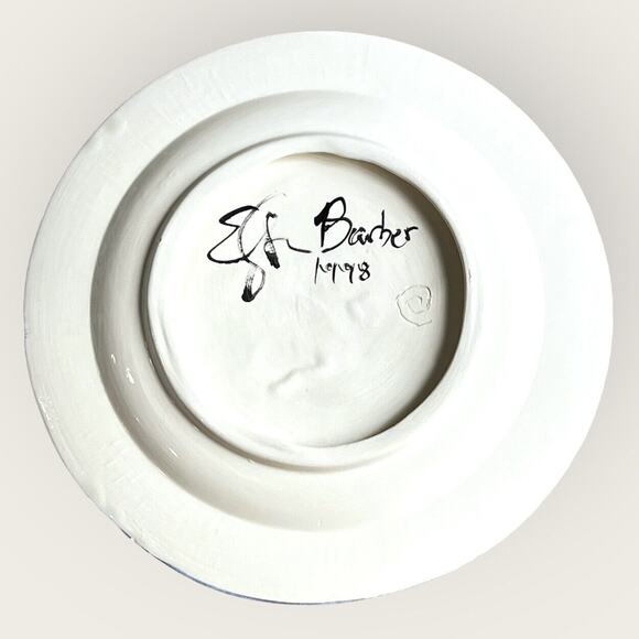 Colorful Decorative Ceramic Plate Hand Painted Wall Decor Artsy Kitchen Unique - Picture 4 of 12